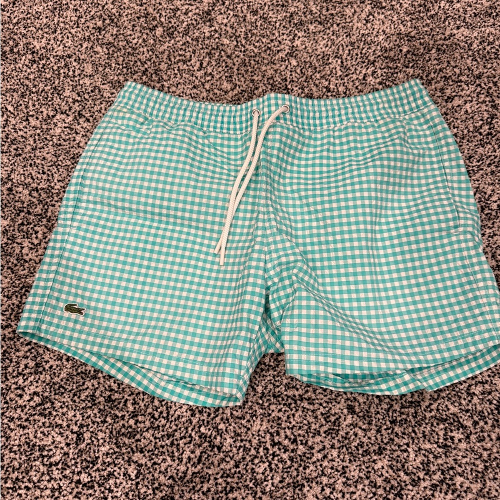 Lacoste Green Gingham Swimsuit Size Medium
